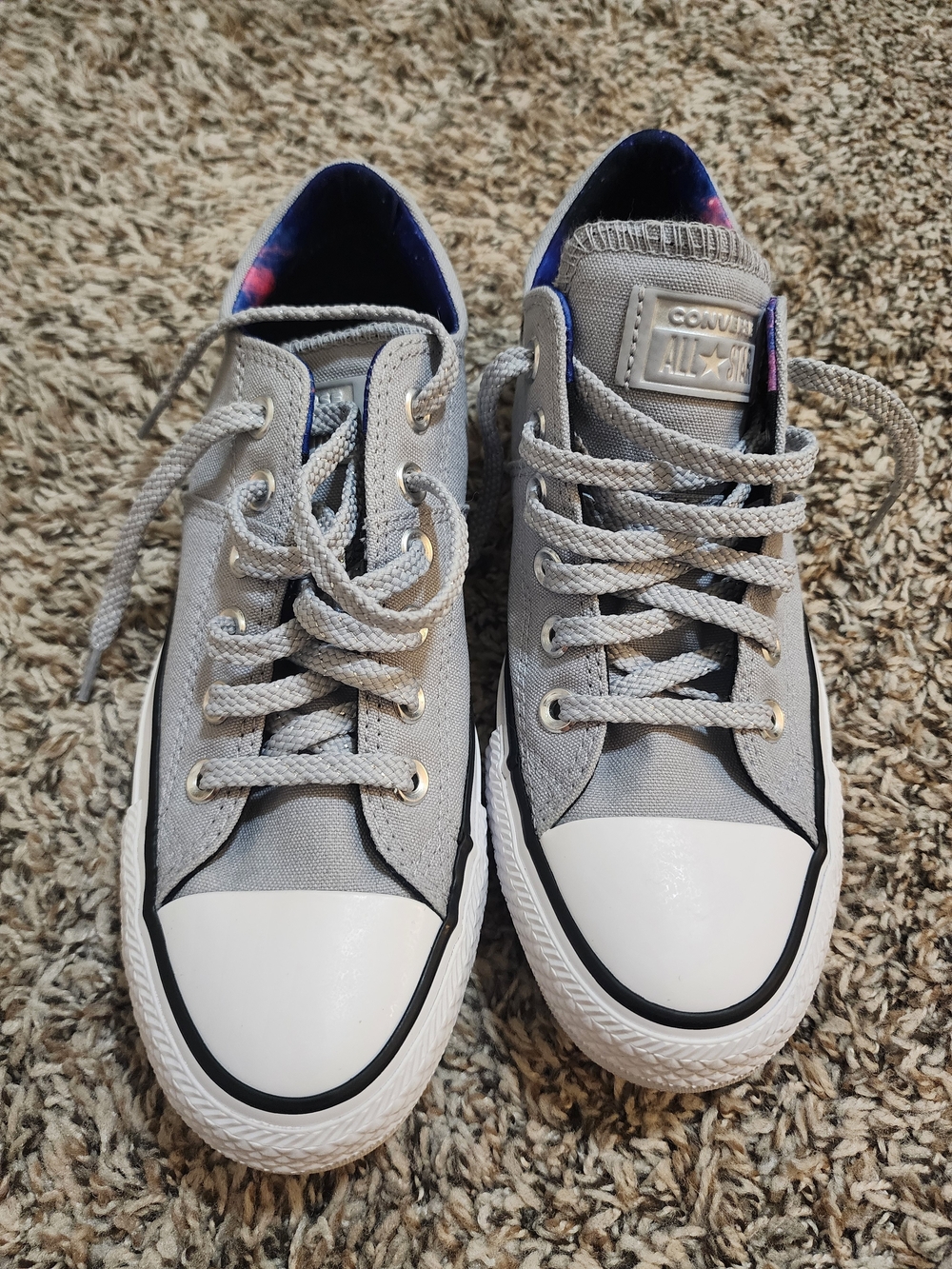 Converse All Star Low Top Sneakers - Light Gray with White Toe